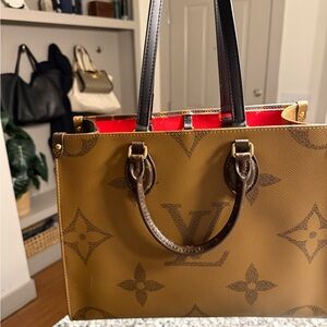 Louis Vuitton Tan and Brown Monogram Tote